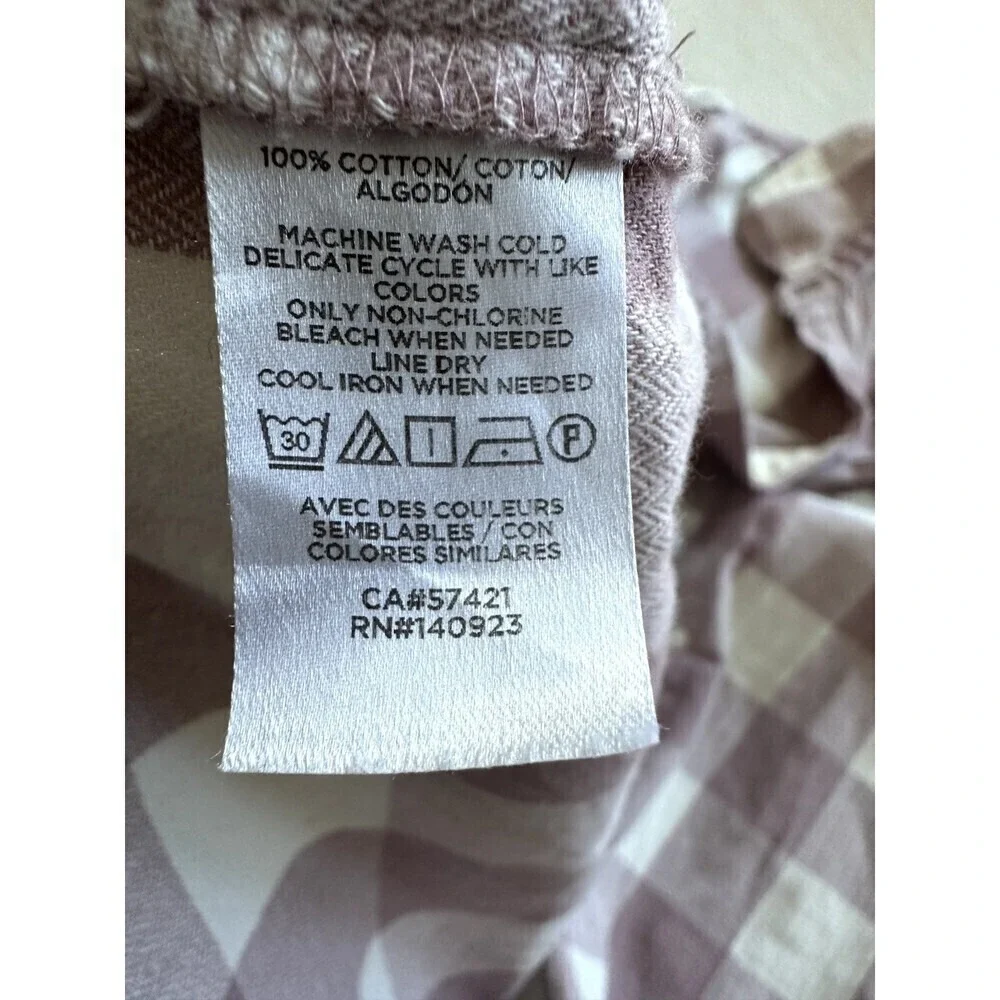 Ann Taylor Loft Women's Plaid Button Up Top Size L western‎ hippie cowboy